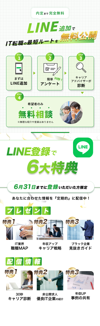 LINE登録の6大特典